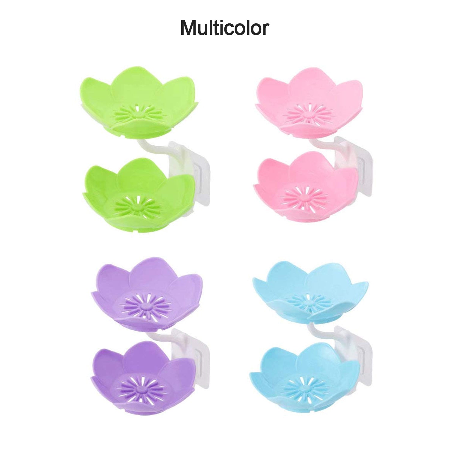 Soap dish with self-draining feature and flower design, suitable for various uses. Soap dish with self-draining feature and flower design, suitable for various uses.